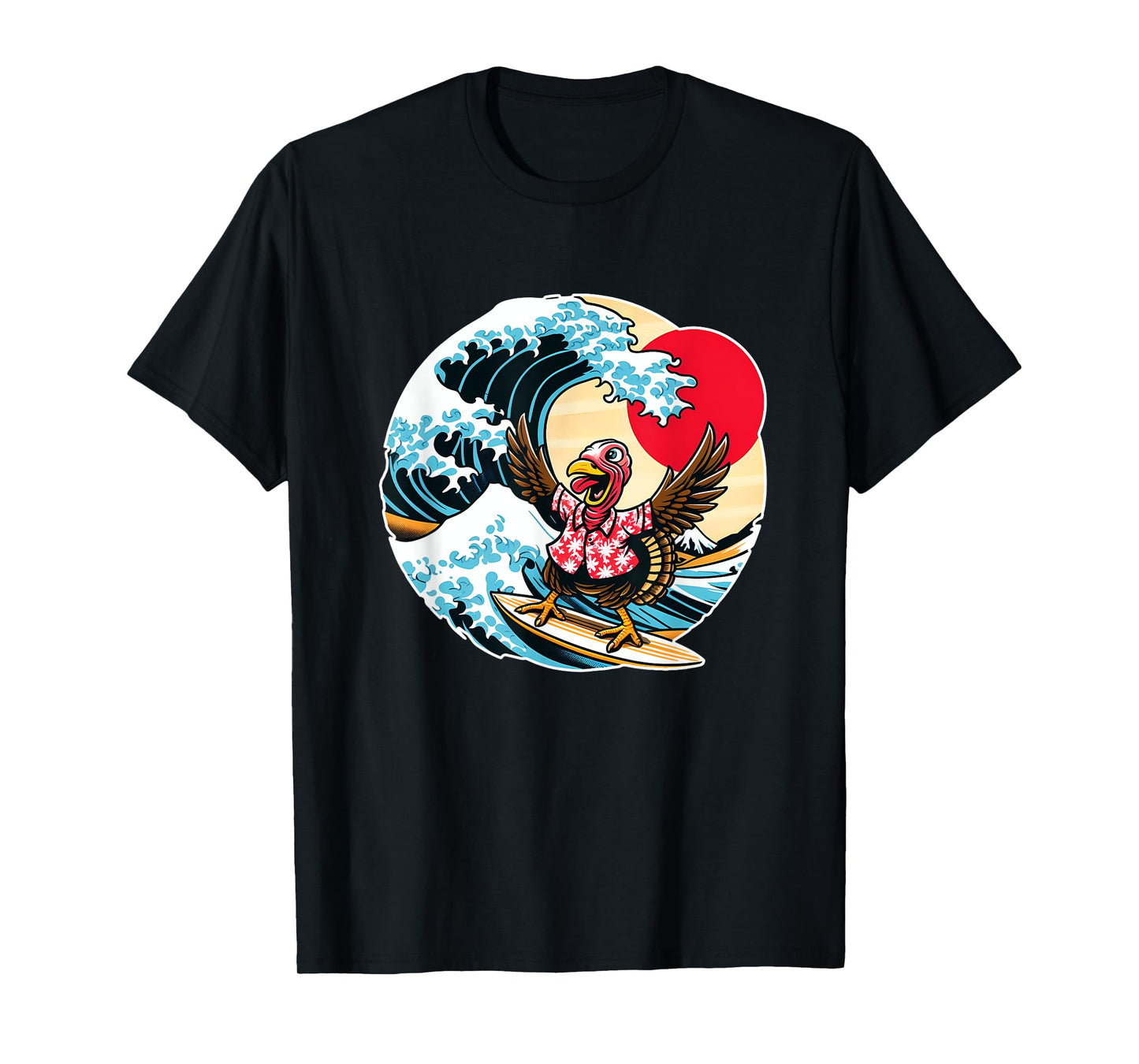 Great Wave Kanagawa Turkey Surfing T-Shirt