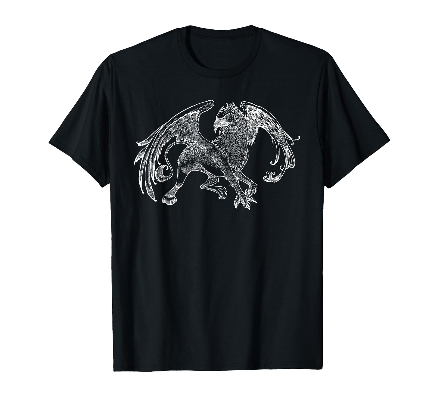 Mythical Sketched Griffin Lion Eagle Art Namesake T-Shirt