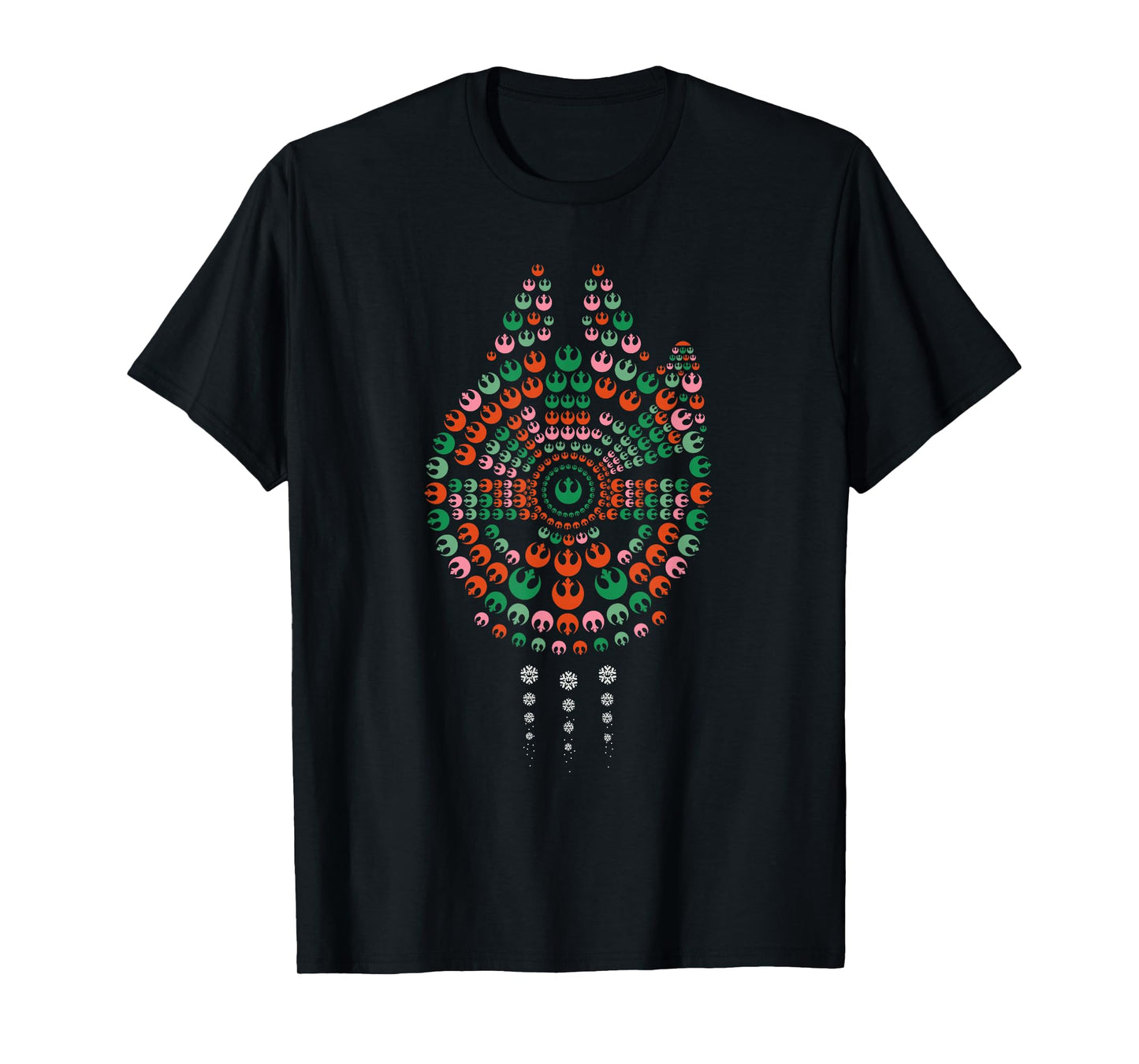 Star Wars Holiday Christmas Rebel Symbols Millennium Falcon T-Shirt