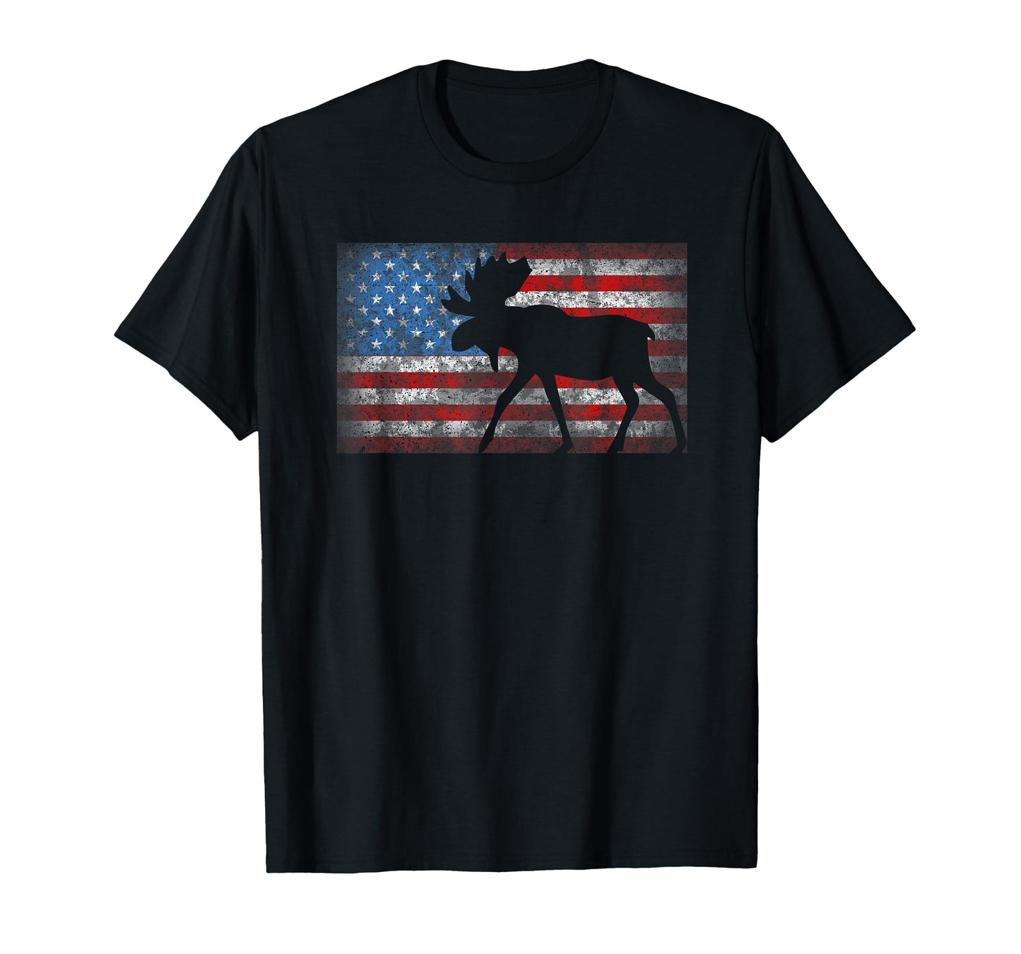 American Flag Moose 4th of July Animal Gift T-Shirt