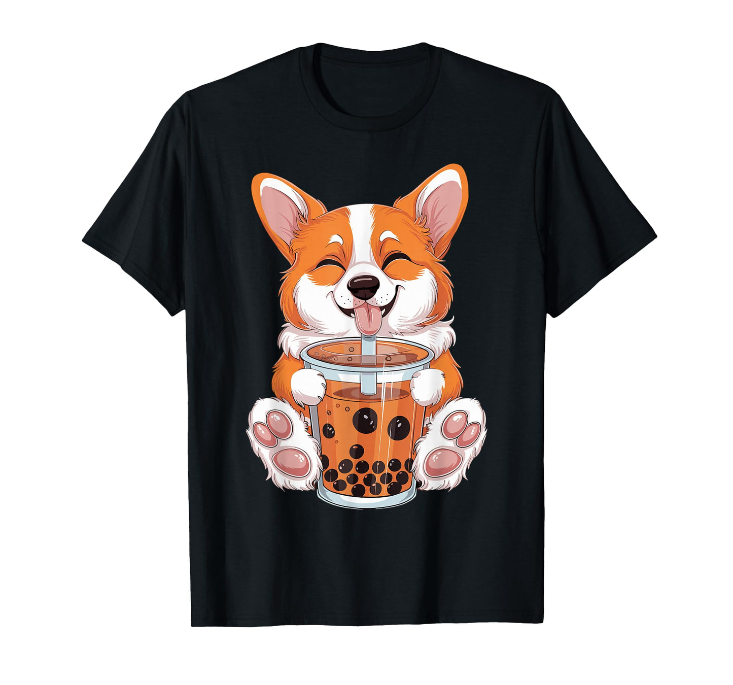 Corgi Dog Bubble Boba Tea Anime Cute Kawaii Corgi Dog T-Shirt