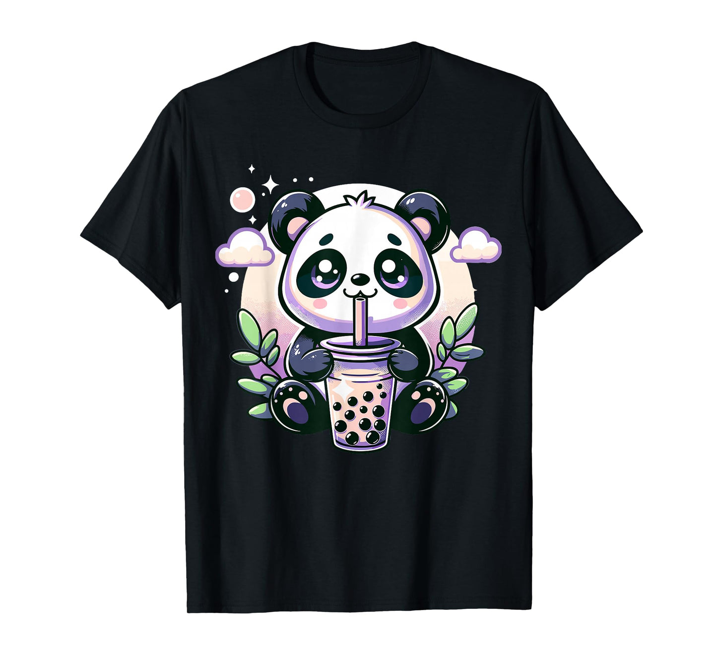 Kawaii Panda Anime Boba Drink Bubble Tea Kids Teen Girl Boy T-Shirt