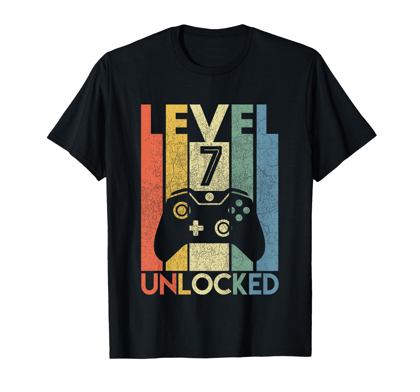 Kids Level 7 Unlocked Funny Video Gamer 7th Birthday Gift T-Shirt