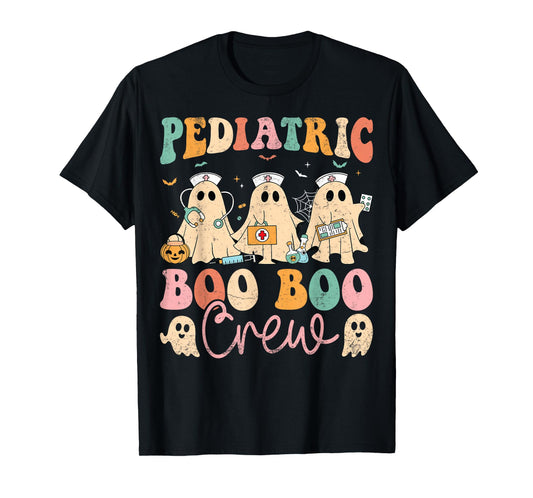 Pediatric Nurse Boo Crew Spooky Ghost Halloween PEDS T-Shirt