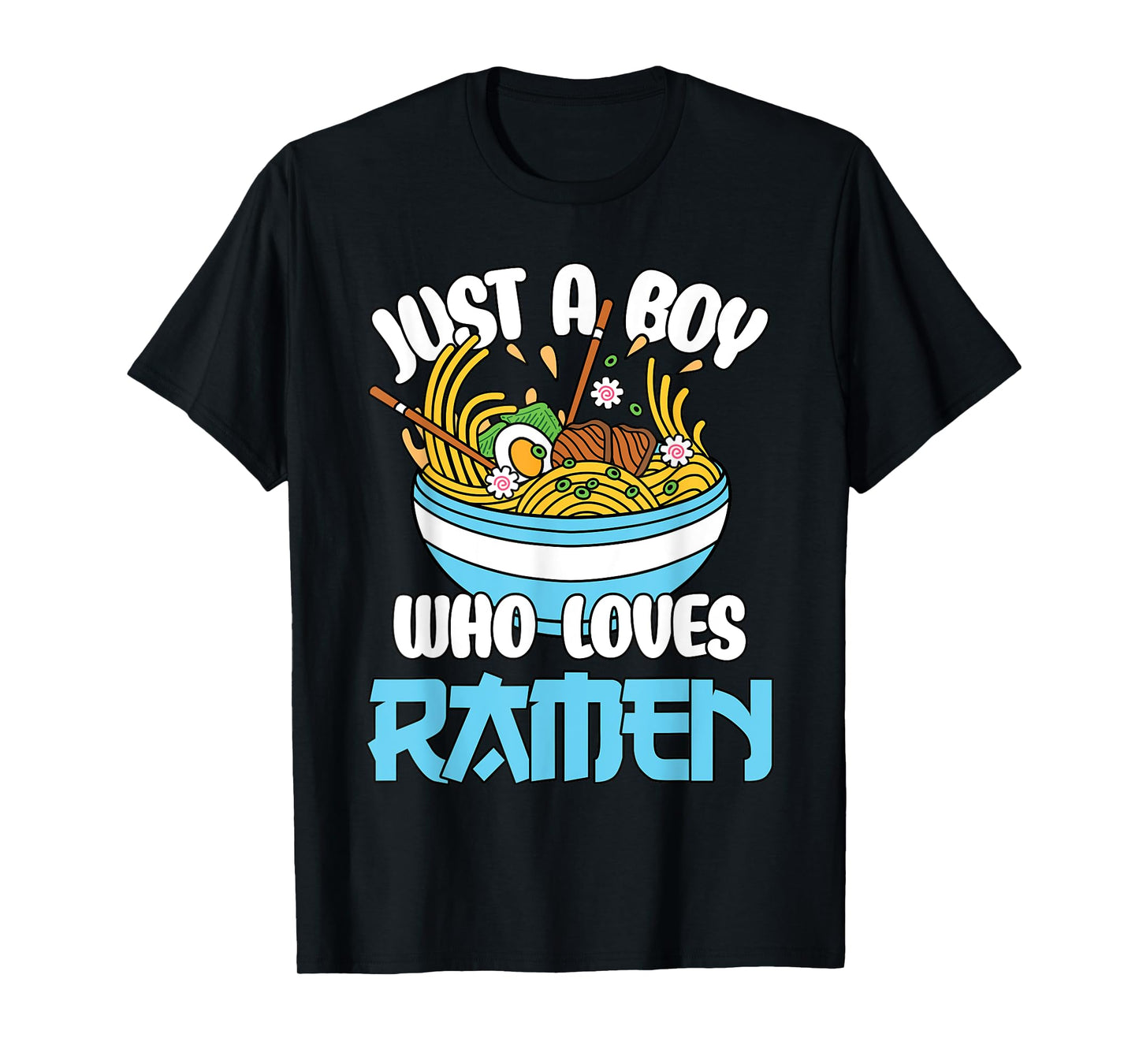 Just A Boy Who Loves Ramen Japanese Noodles Boys Kids T-Shirt