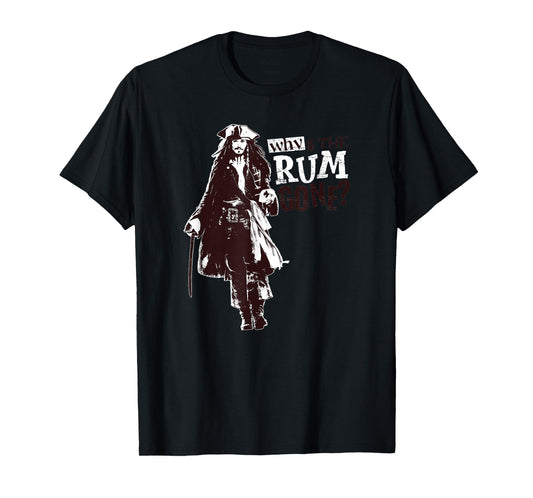 Disney Pirates of The Caribbean Jack Why is The Rum Gone? T-Shirt Small