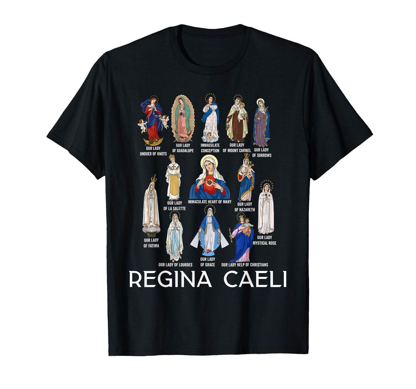 Our Lady The Blessed Mother Latin Marian Titles Catholic T-Shirt