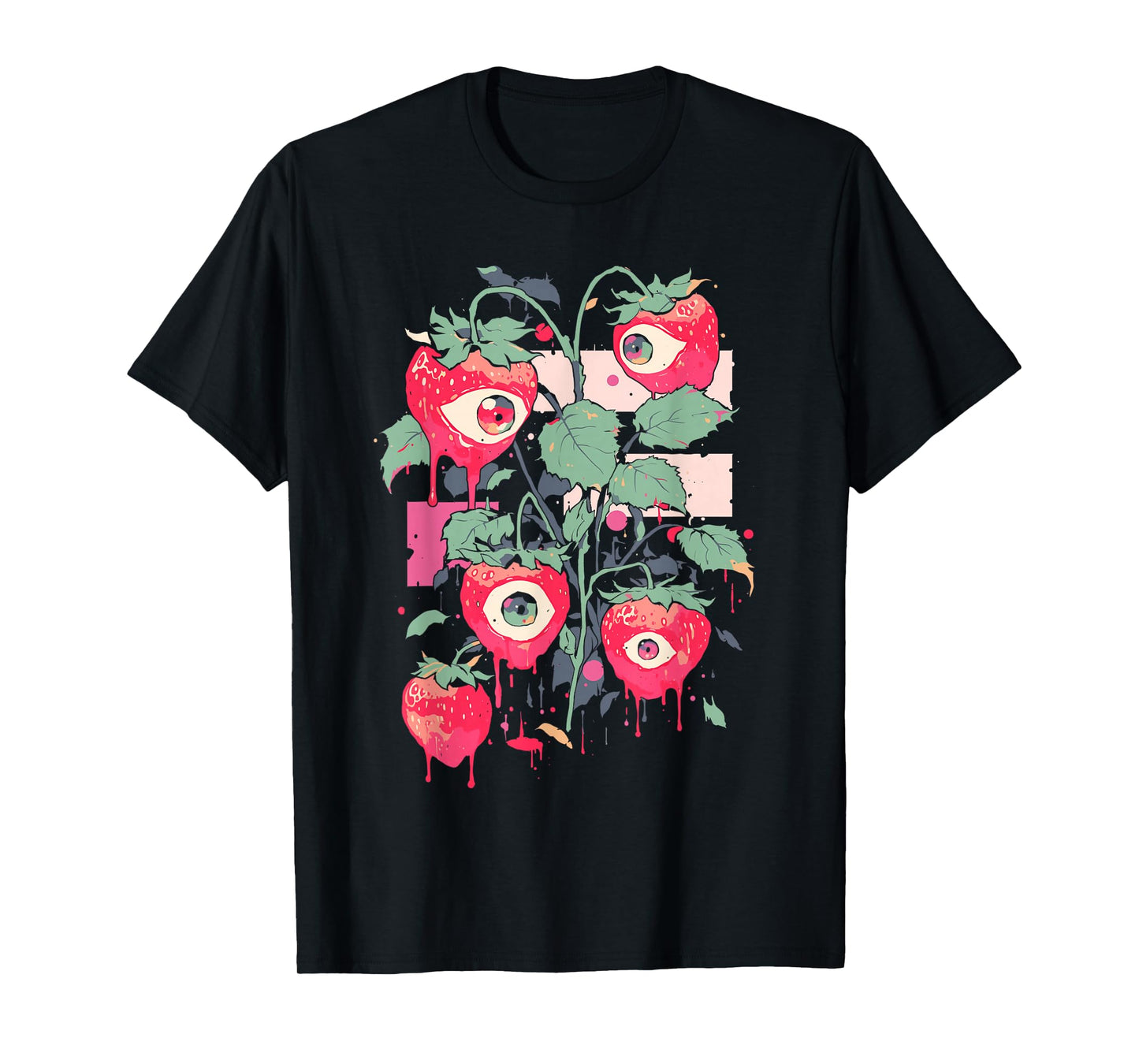 Weirdcore Trippy Strawberry Creepy Cute Pastel Goth Grunge T-Shirt