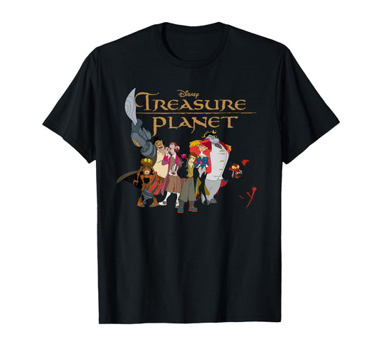 Disney Treasure Planet Logo and Characters T-Shirt Small