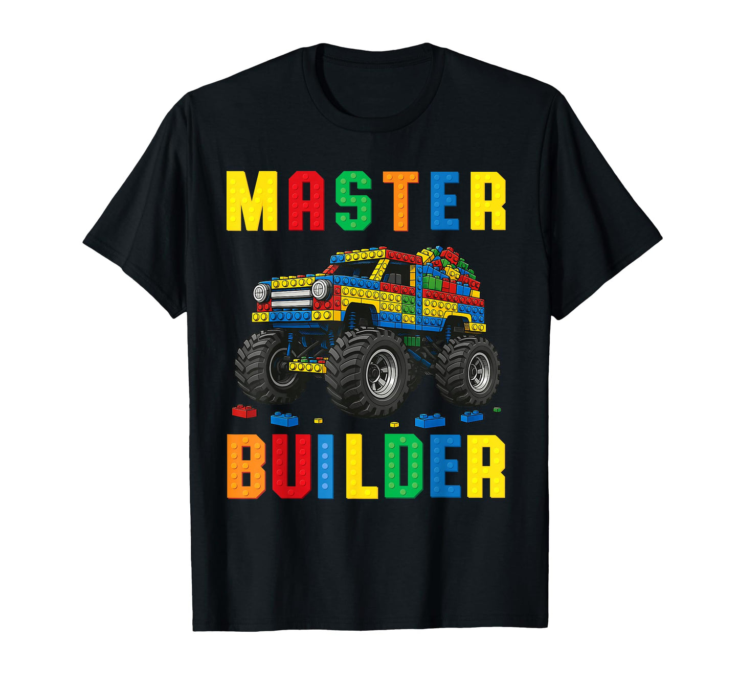 Funny Family Master Builder Building Bricks Blocks Kids Boys T-Shirt