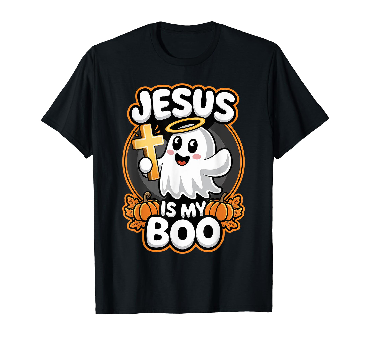 Jesus is My Boo Christian Faith Fall-O-Ween Cute Ghost Cross T-Shirt