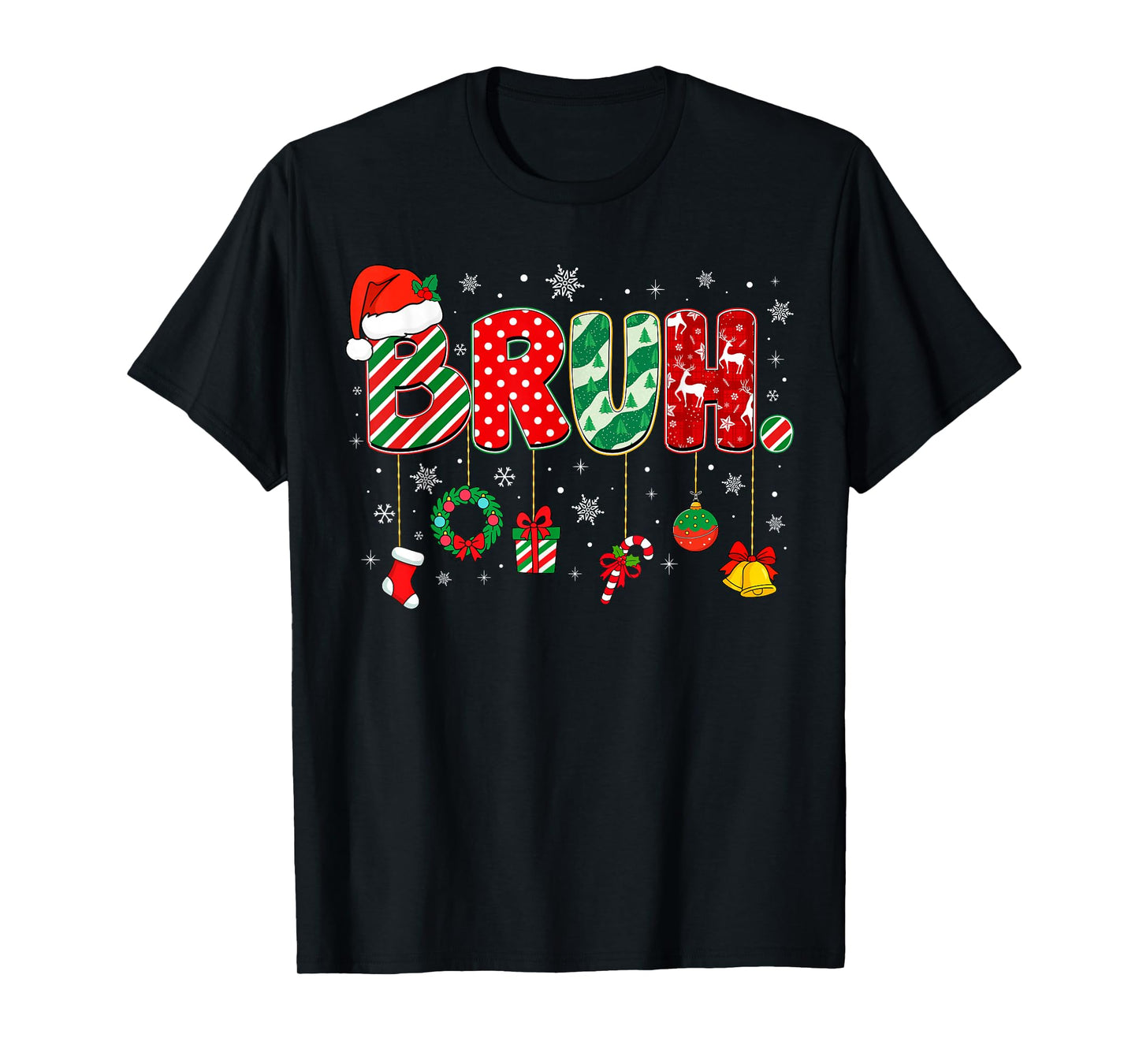 Bruh Meme Funny Saying Bro Greeting Teens Boys Men Christmas T-Shirt