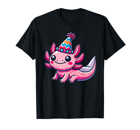Anime Kawaii Axolotl Birthday Party Hat T-Shirt