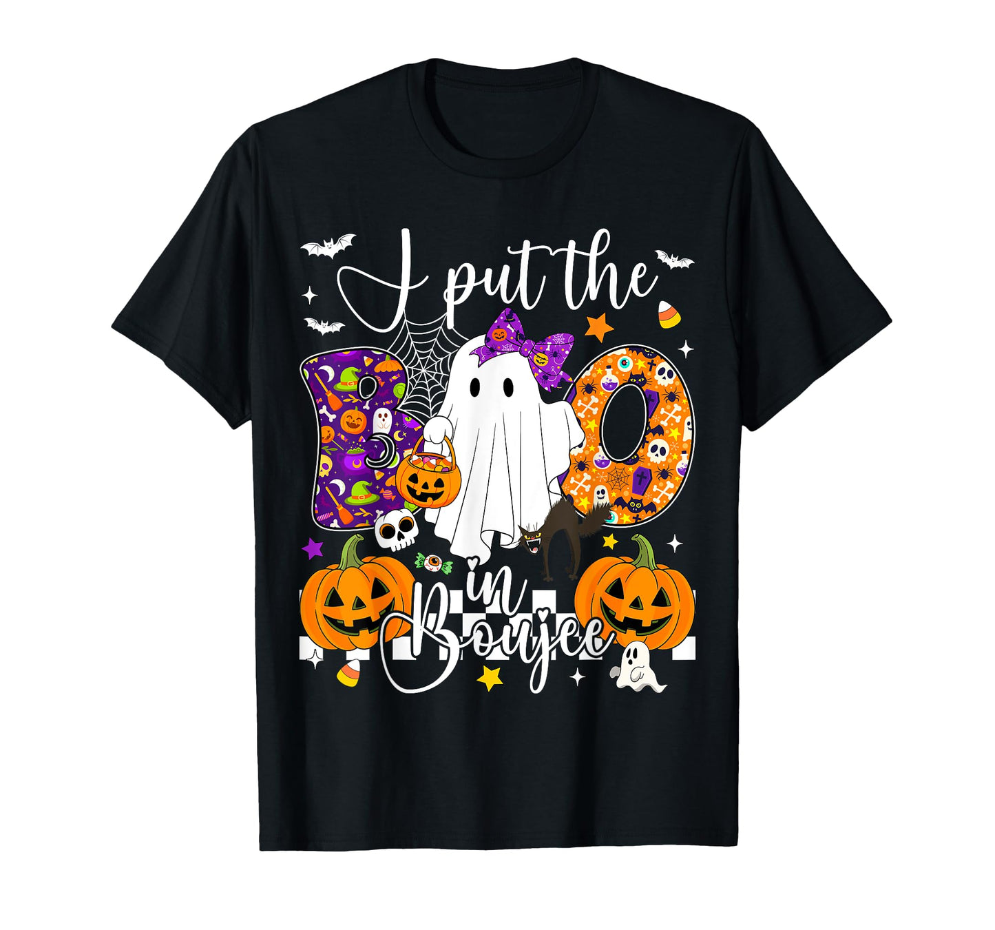I Put The Boo in Boujee Cut Ghost Halloween Spooky Season T-Shirt