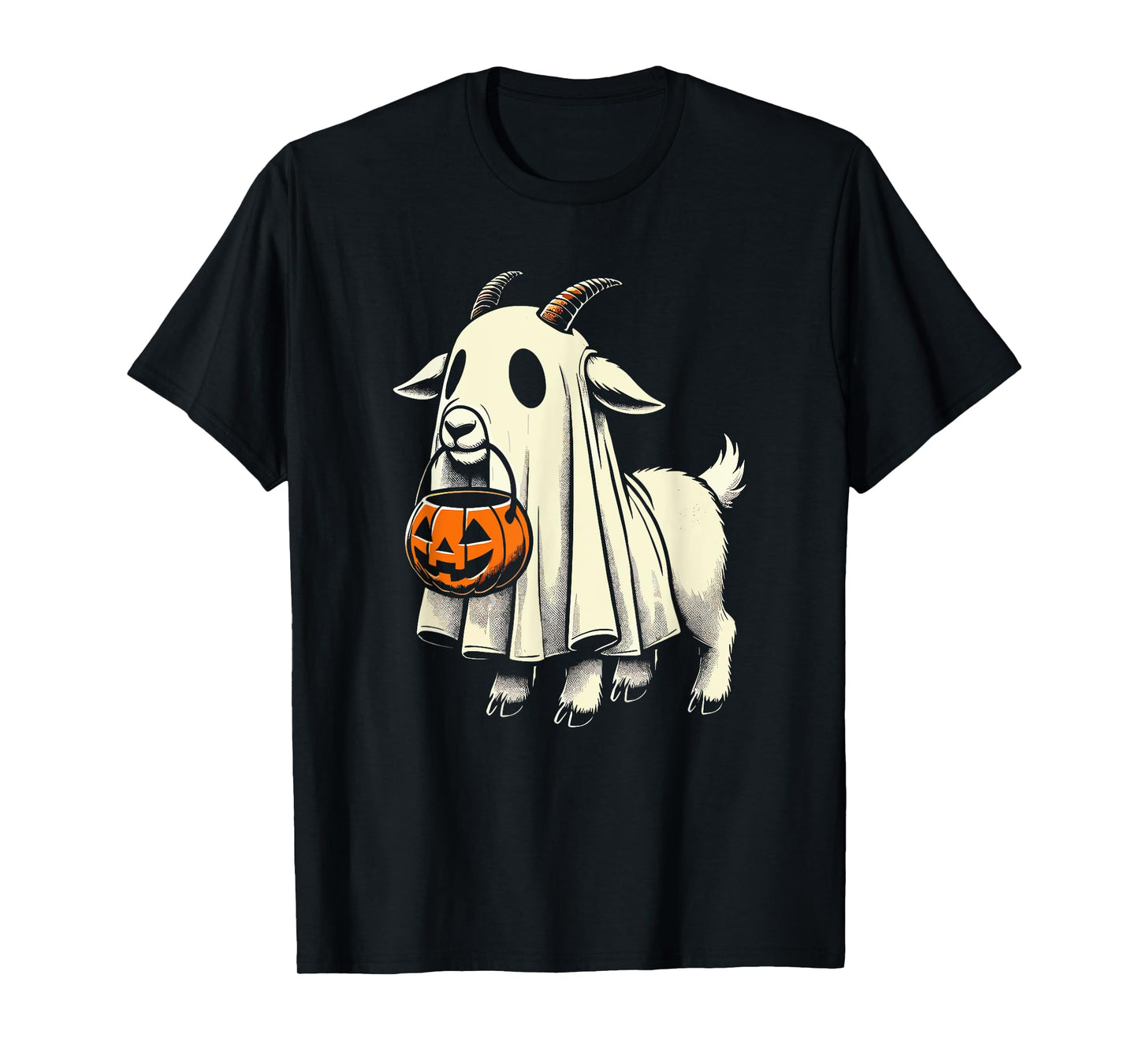 Cute Goat Ghost Pun Meme Trick or Treat Funny Halloween T-Shirt