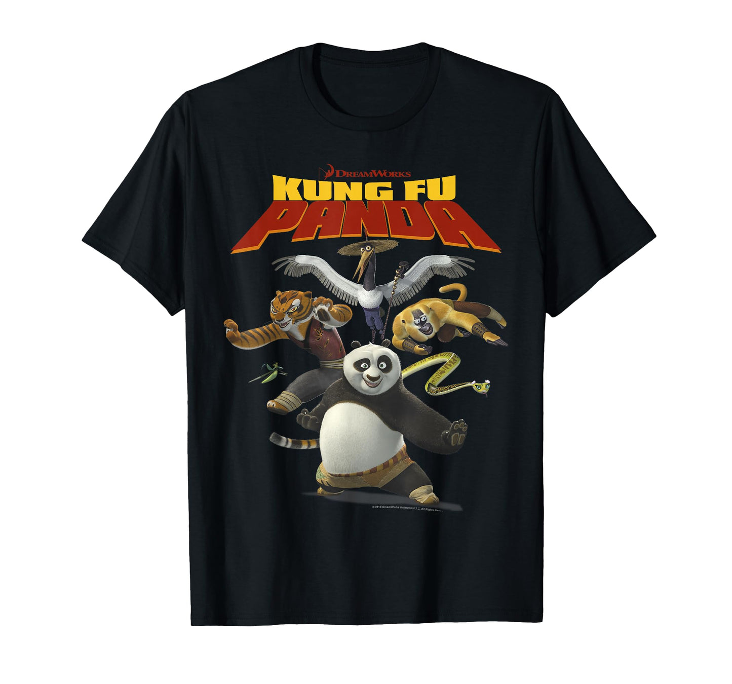 Kung Fu Panda Group Shot Action Portrait Movie Logo T-Shirt Small