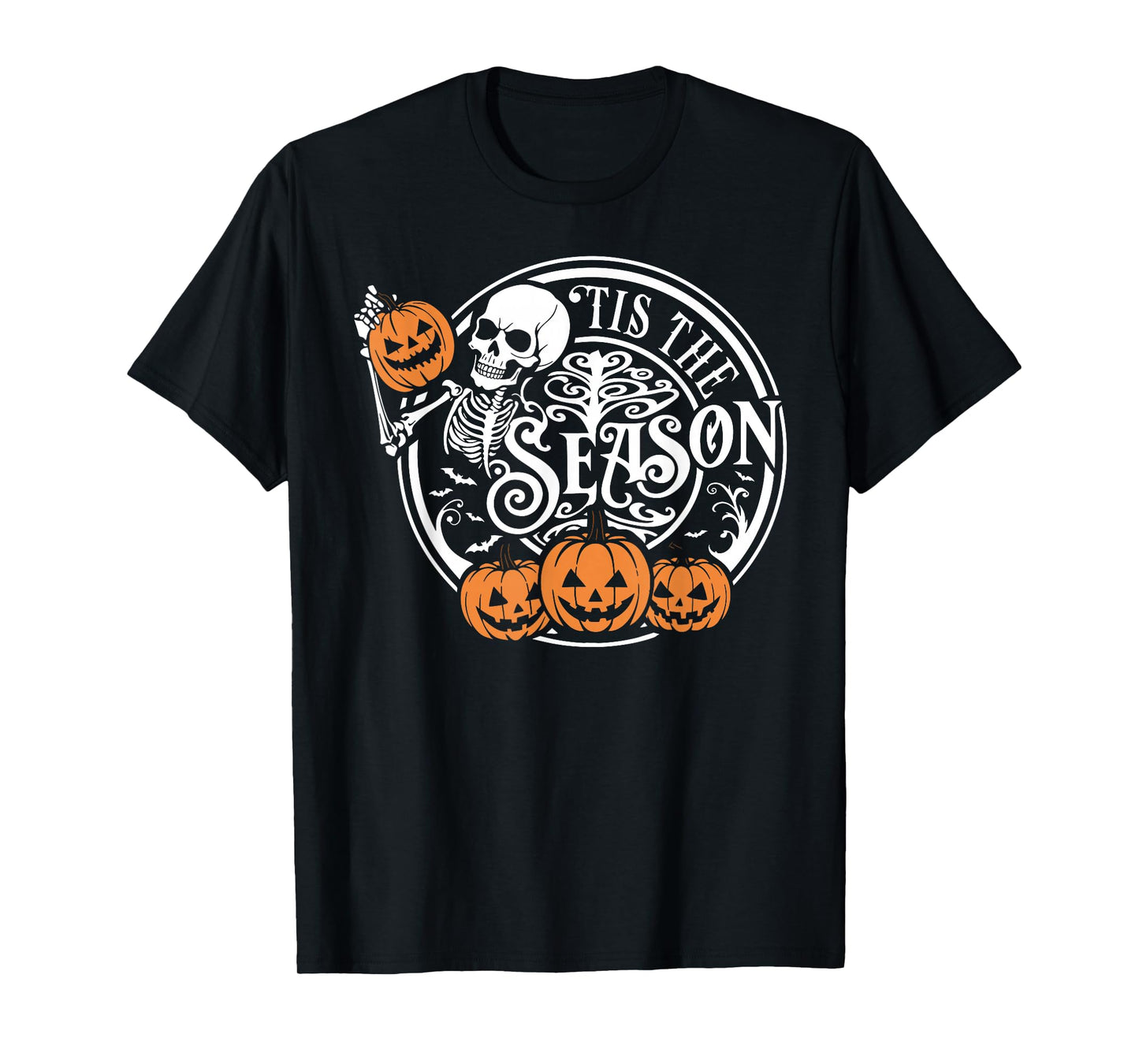 Tis The Season Jack O Lantern Skeleton Spooky Halloween T-Shirt