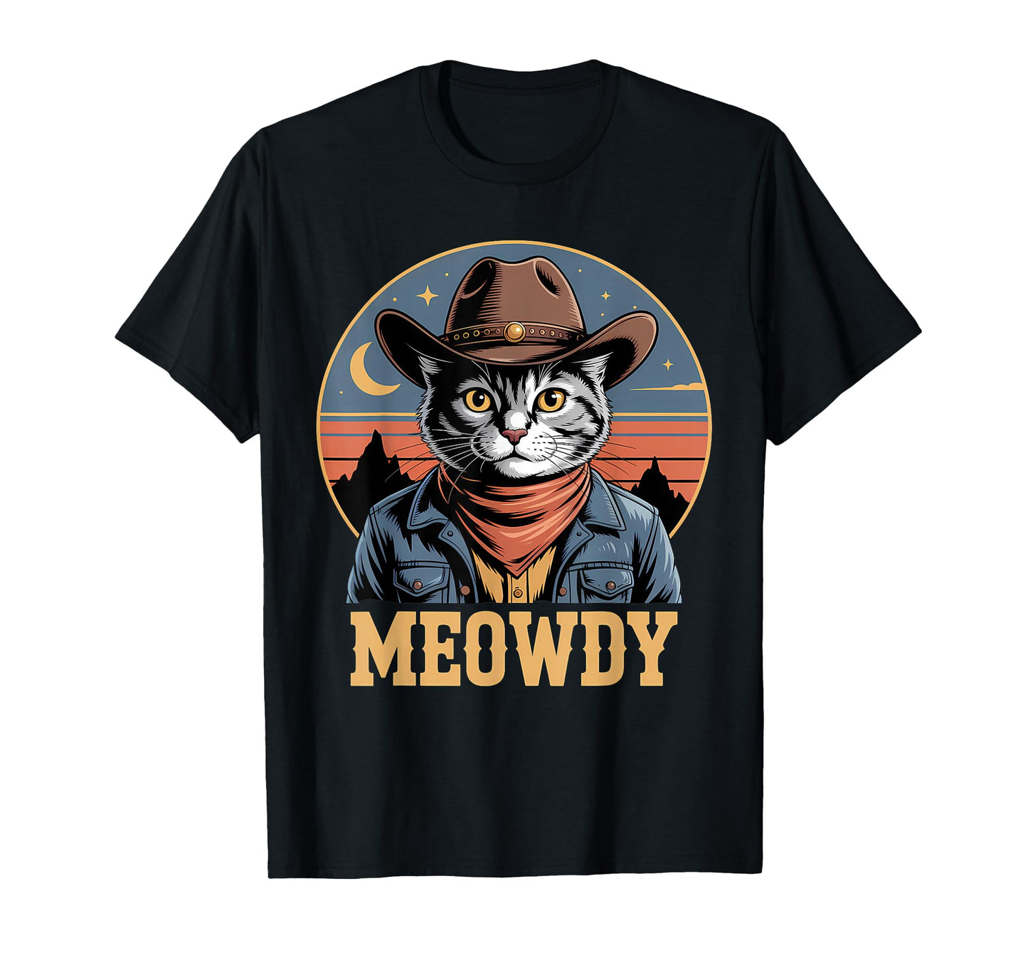 Meowdy Cat Country Western Vintage Funny Cowboy Cat T-Shirt