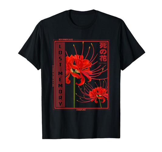 Japanese Spider Lily Flower Lover Anime Aesthetic Manga T-Shirt