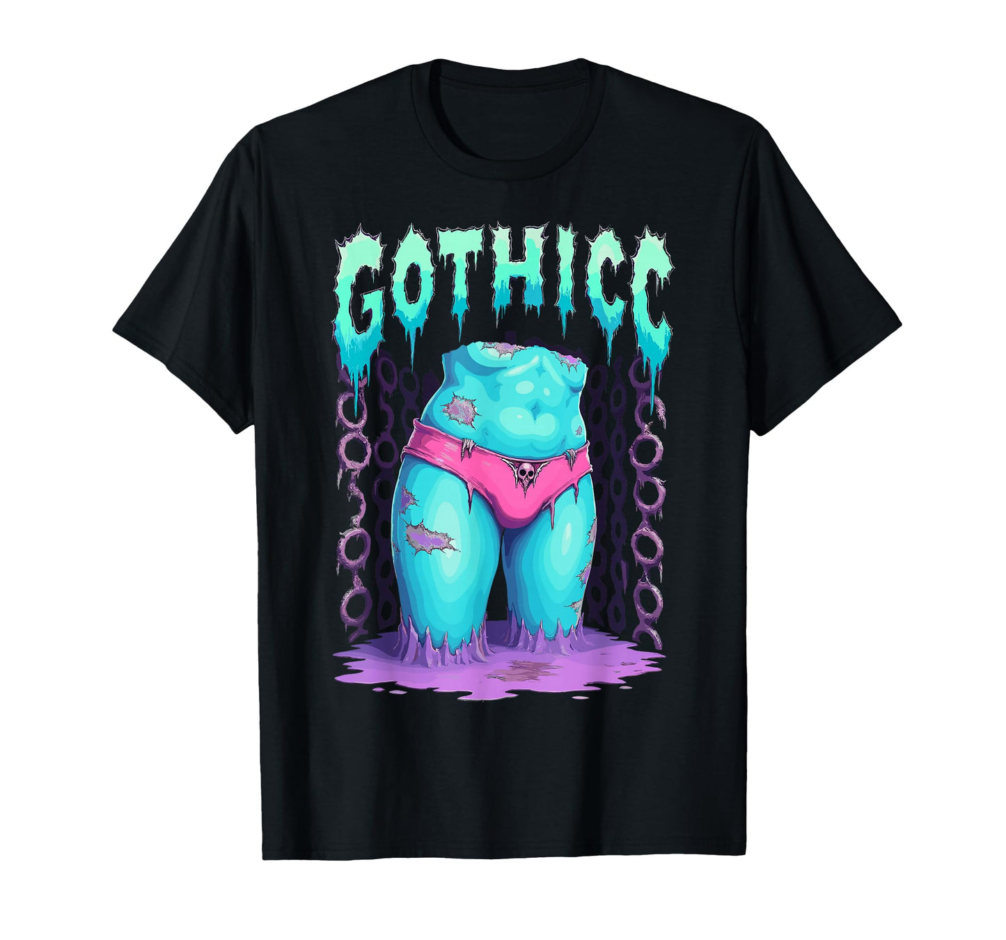Creepy Gothicc Zombie Body Kawaii Pastel Goth Occult Art T-Shirt