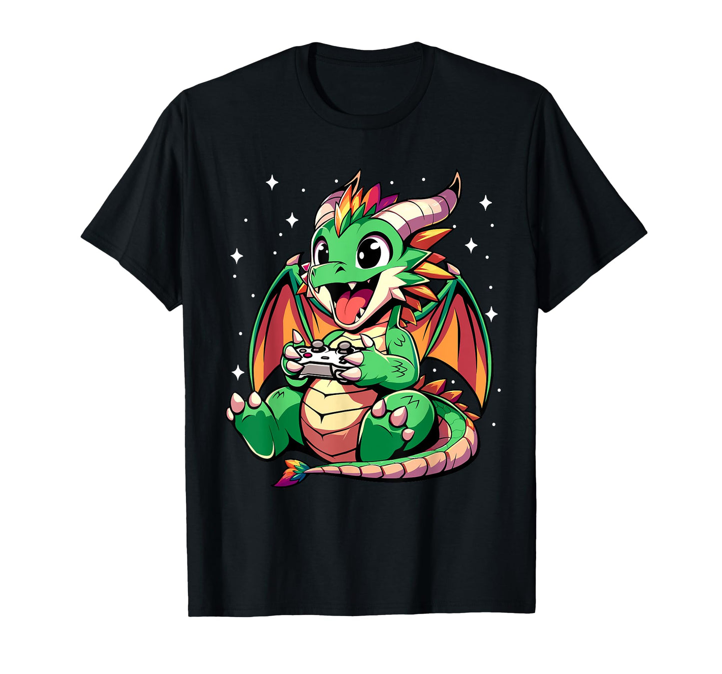Cute Dragon Playing Video Games - Funny Gamer Boys Kids T-Shirt