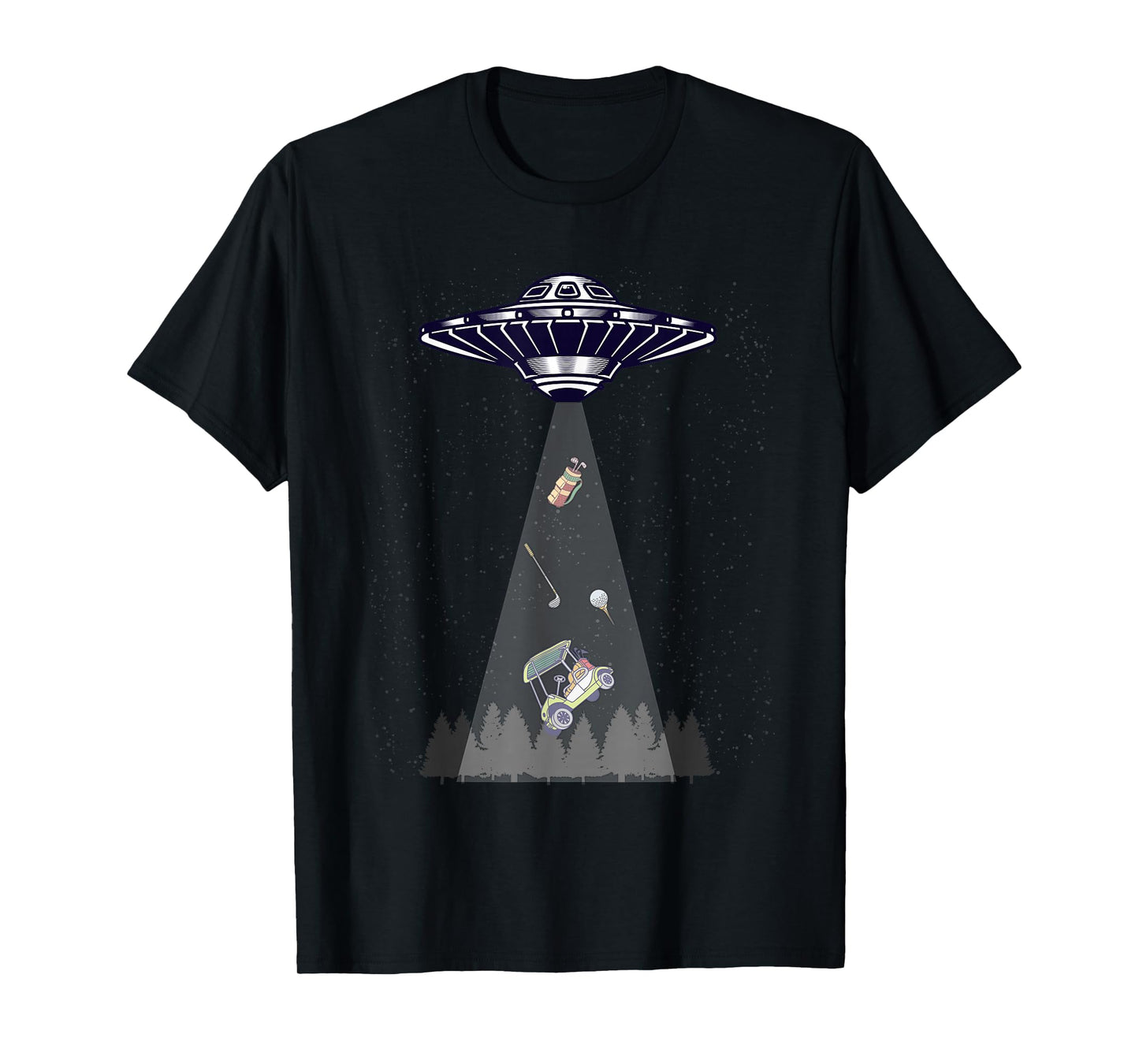 Funny Ufo Golfing Alien Abduction Golf Lover T-Shirt