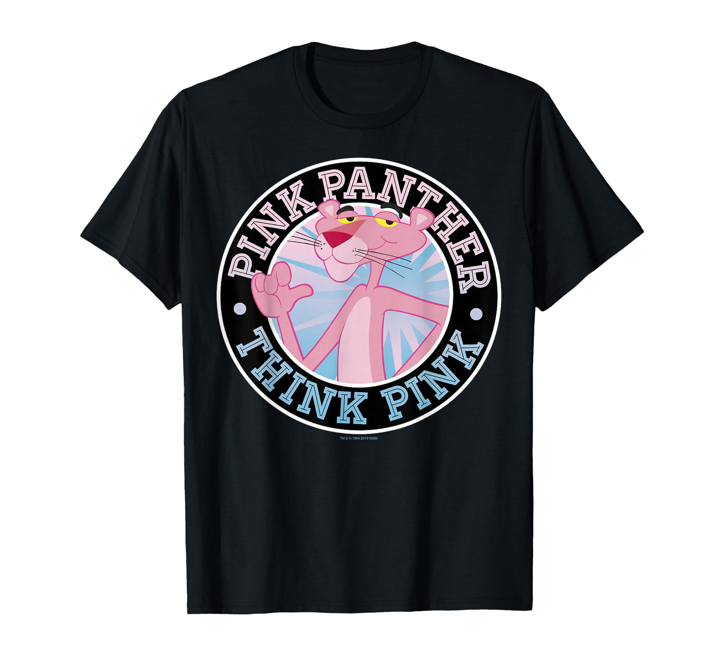 Pink Panther Think Pink Circle Portrait T-Shirt Small