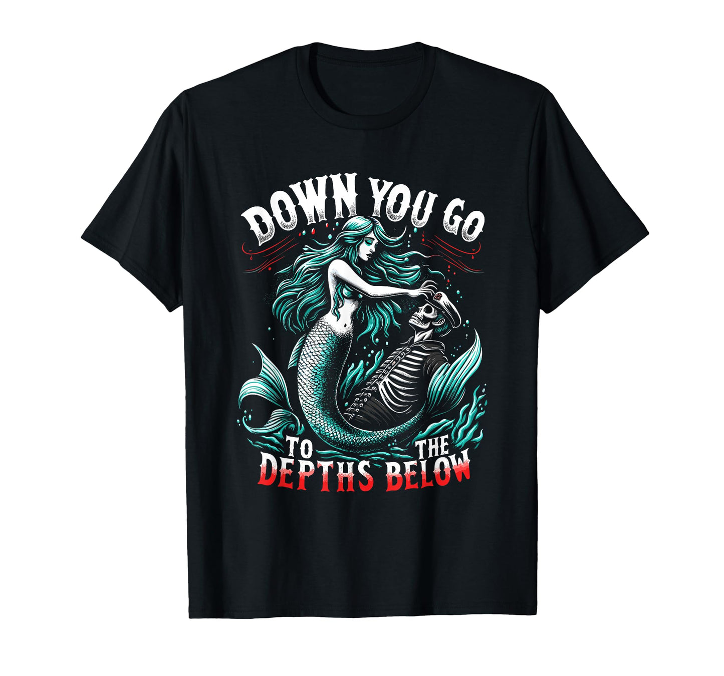 Spooky Sirens Horror Mermaid Creepy Mermaid Haunted Sea T-Shirt