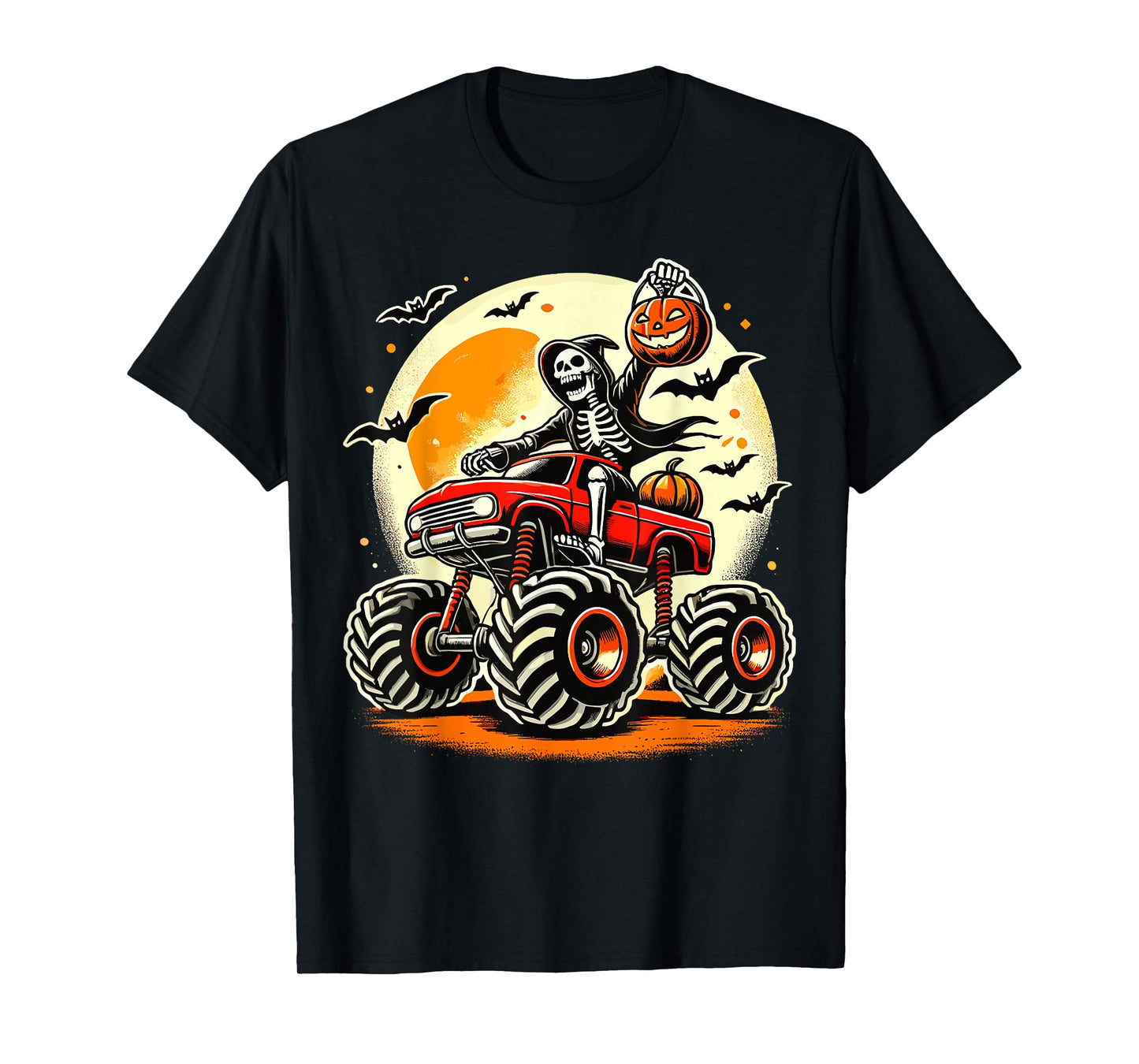 Monster Truck Lover Skeleton Halloween T-Shirt