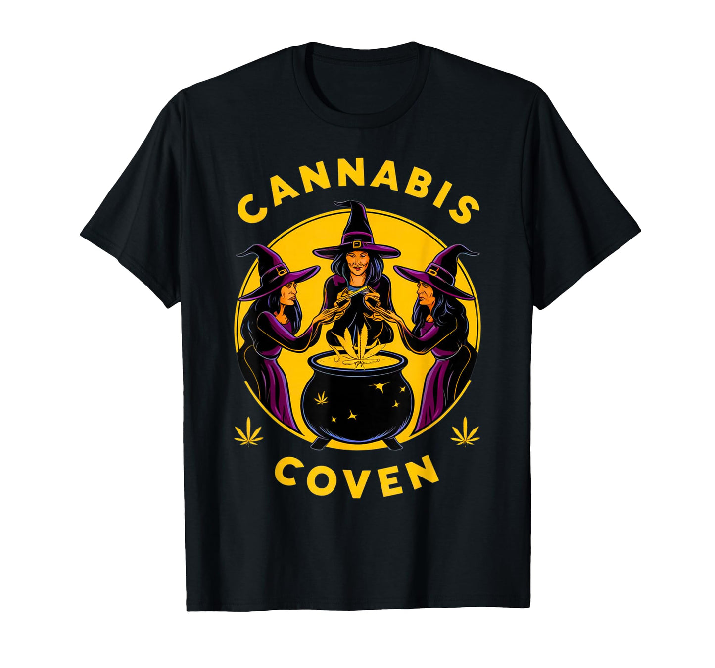 Cannabis Coven Witchy Weed Funny Halloween Marijuana 420 T-Shirt