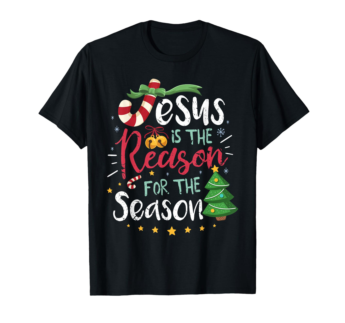 Bee Kind Christmas Apparel Co. Christian Jesus The Reason Christmas Stocking Stuffer Gift T-Shirt