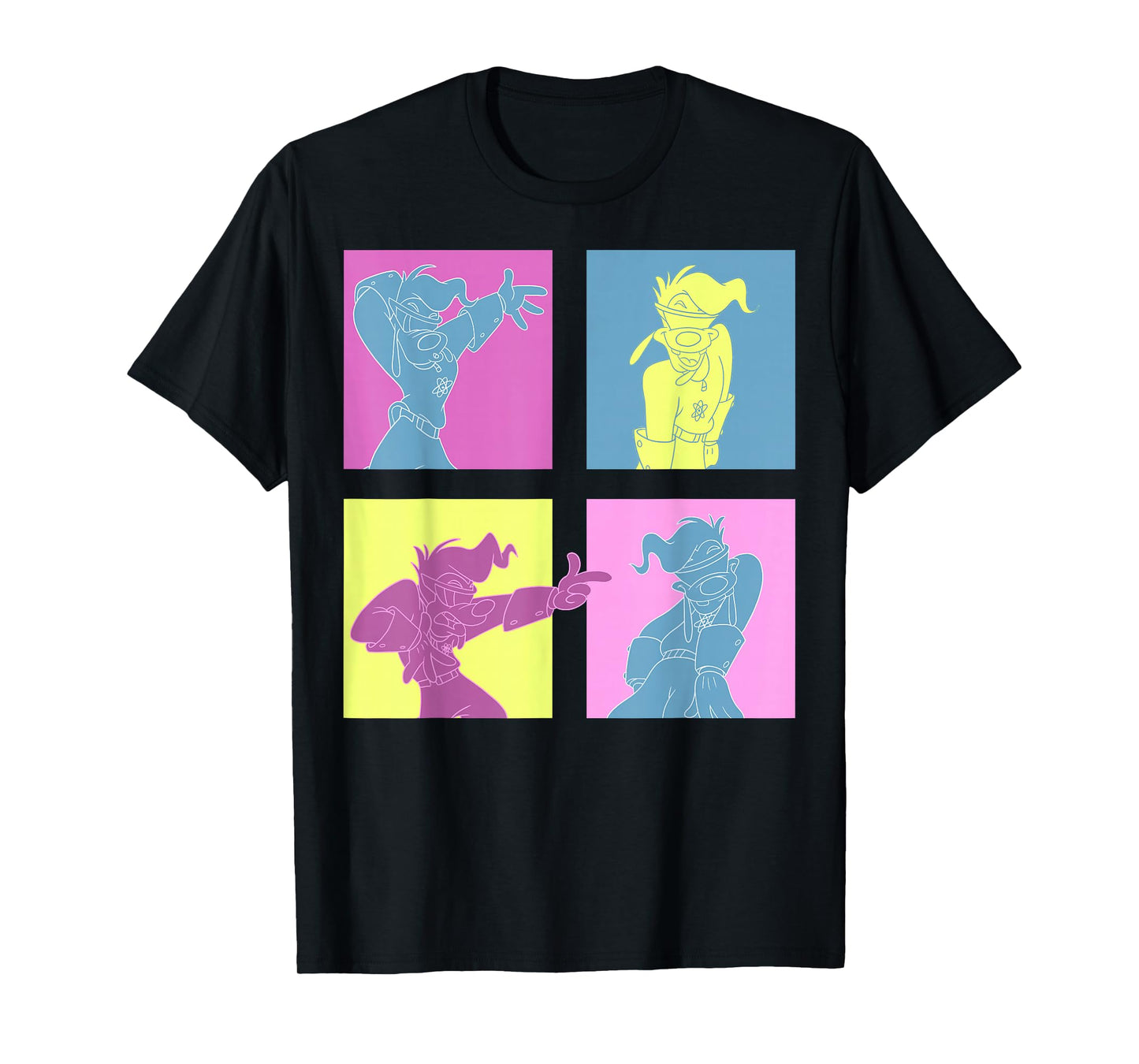 Disney Mickey and Friends Goofy Neon Panel Portrait T-Shirt