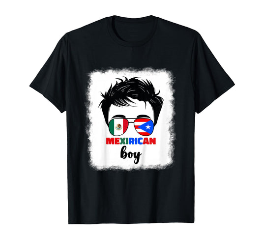 Kids Mexirican Boys Kids Half Mexican And Puerto Rican Rico Flag T-Shirt