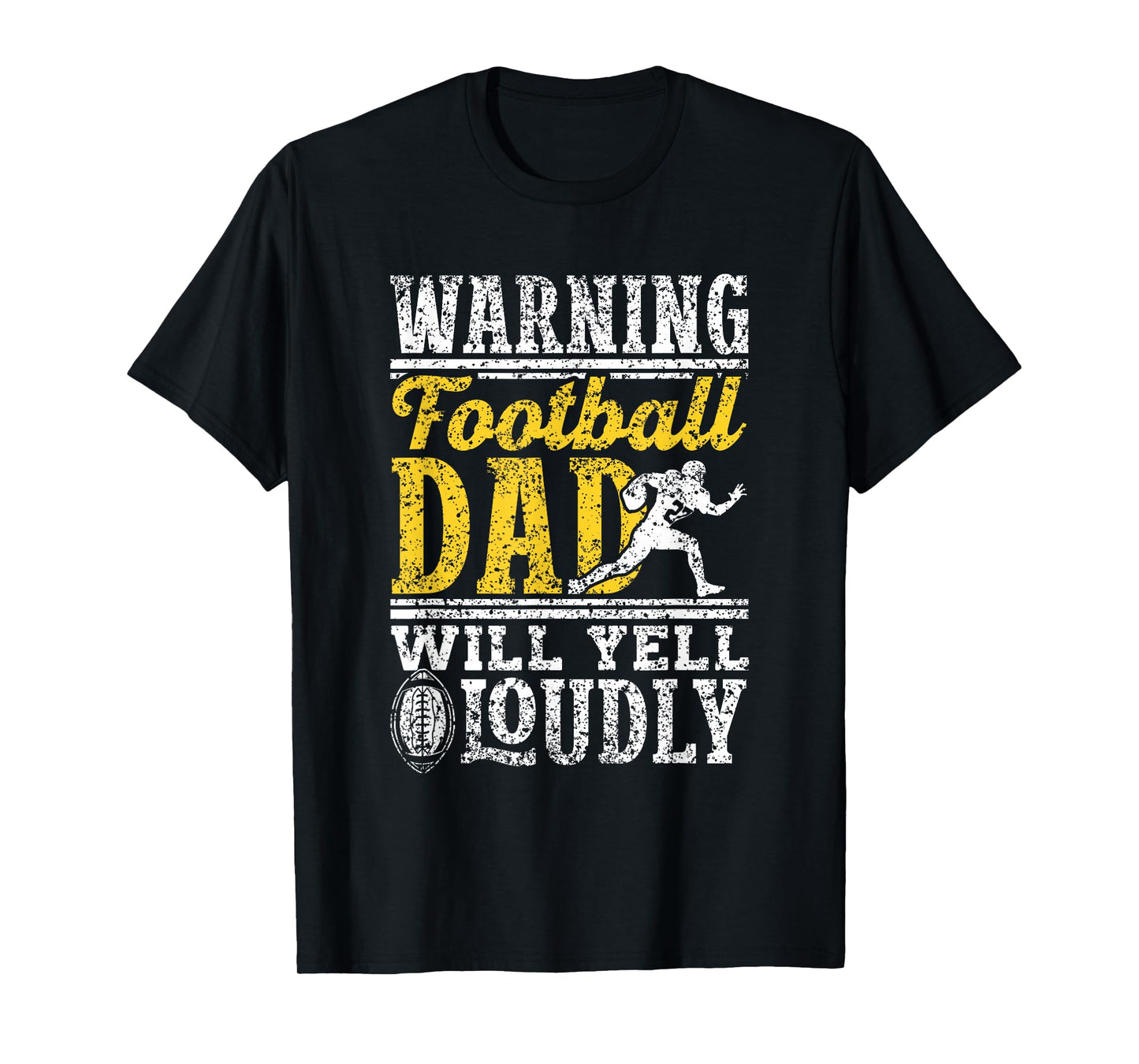 Warning Football Papa Wird Laut Schreien Papi Football Vater T-Shirt