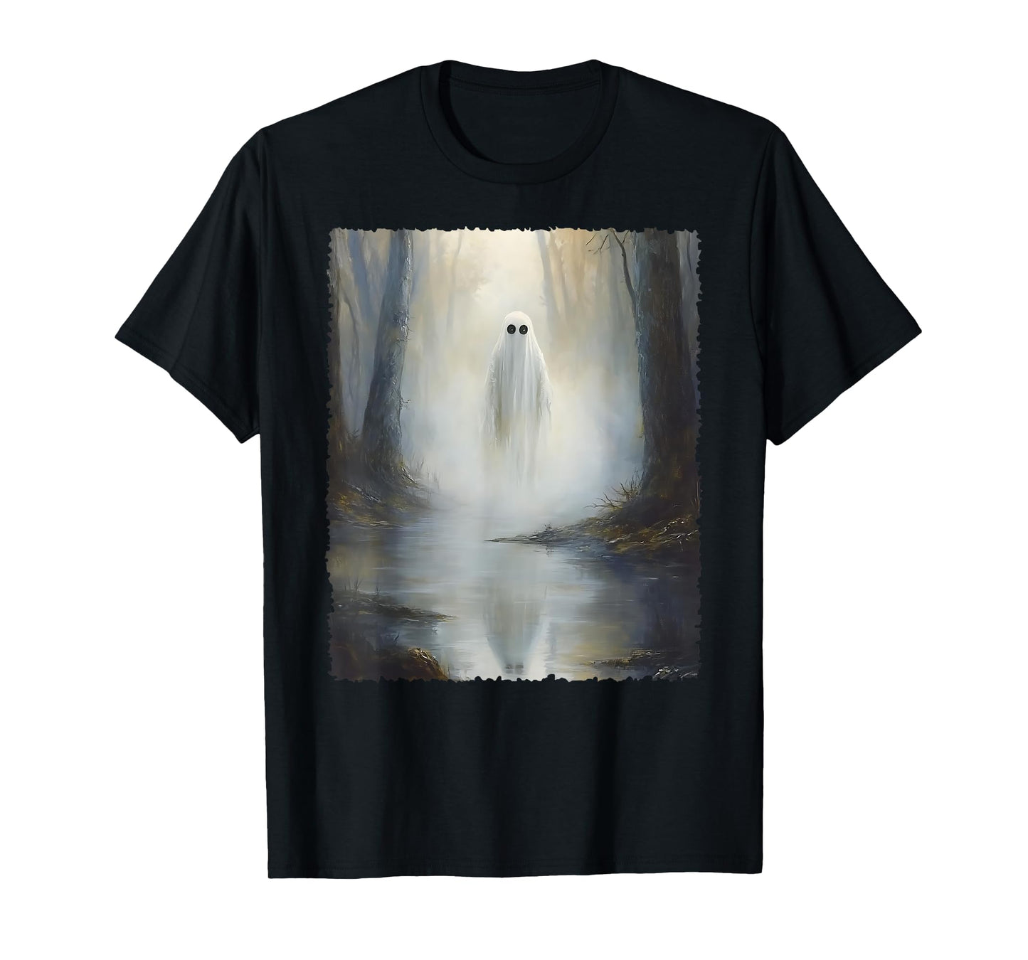Spooky Halloween Costume Vintage Ghost In The Forest Gothic T-Shirt