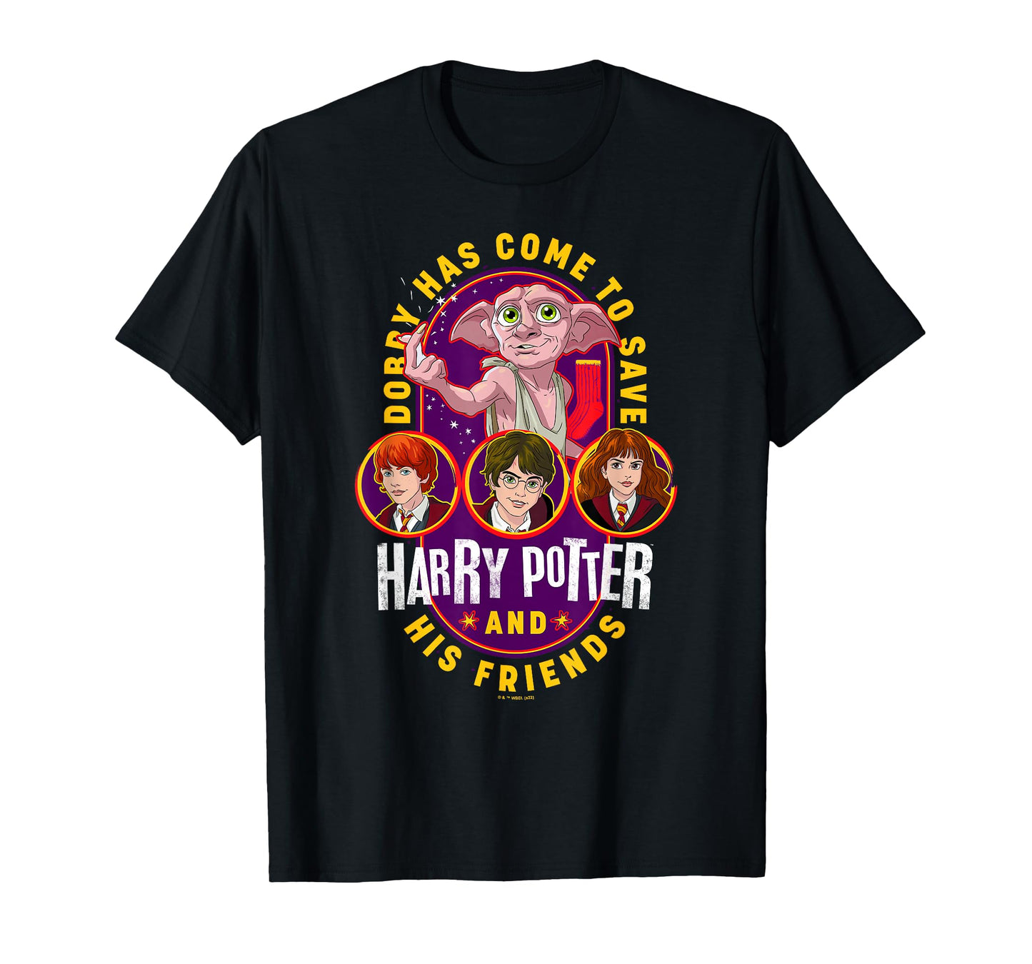 Harry Potter Deathly Hallows 2 Dobby And Wizards Poster T-Shirt