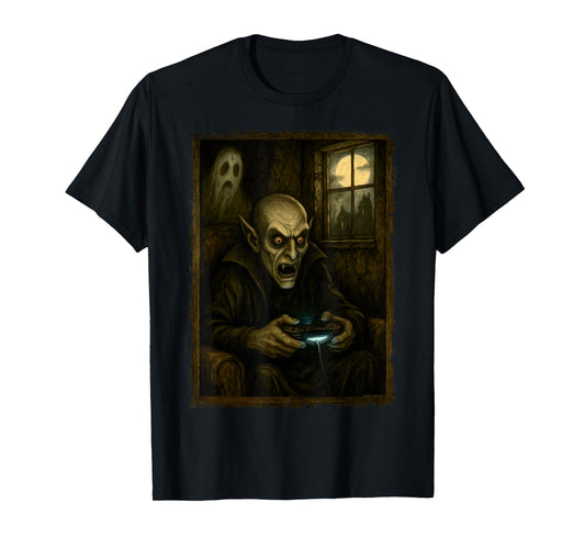 Scary Gaming Monster Style Halloween Gamer T-Shirt