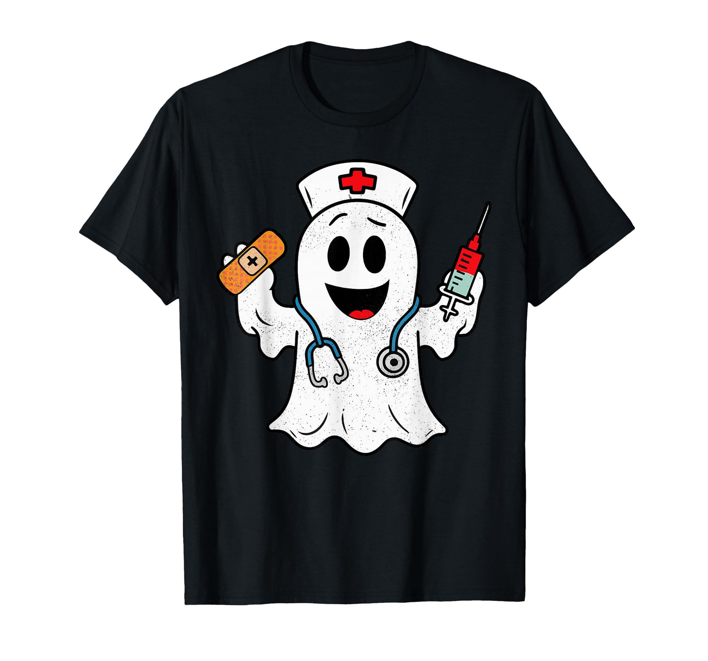 Nurse Ghost Scrub Cute Halloween Costume For Nurses Women RN T-Shirt