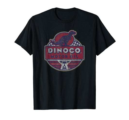 Disney Pixar Cars Dinoco Motor Oil Faded Sign T-Shirt