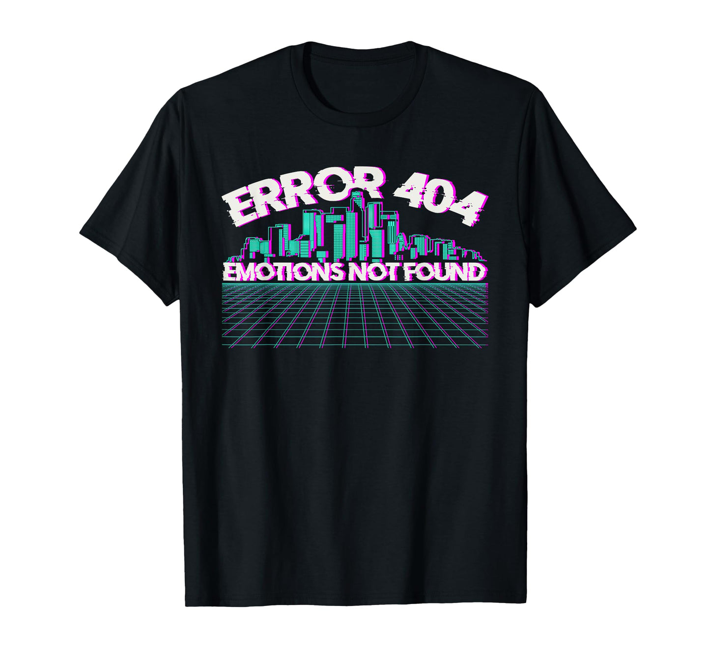 Error 404 Emotions Not Found Skyline Vaporwave T-Shirt