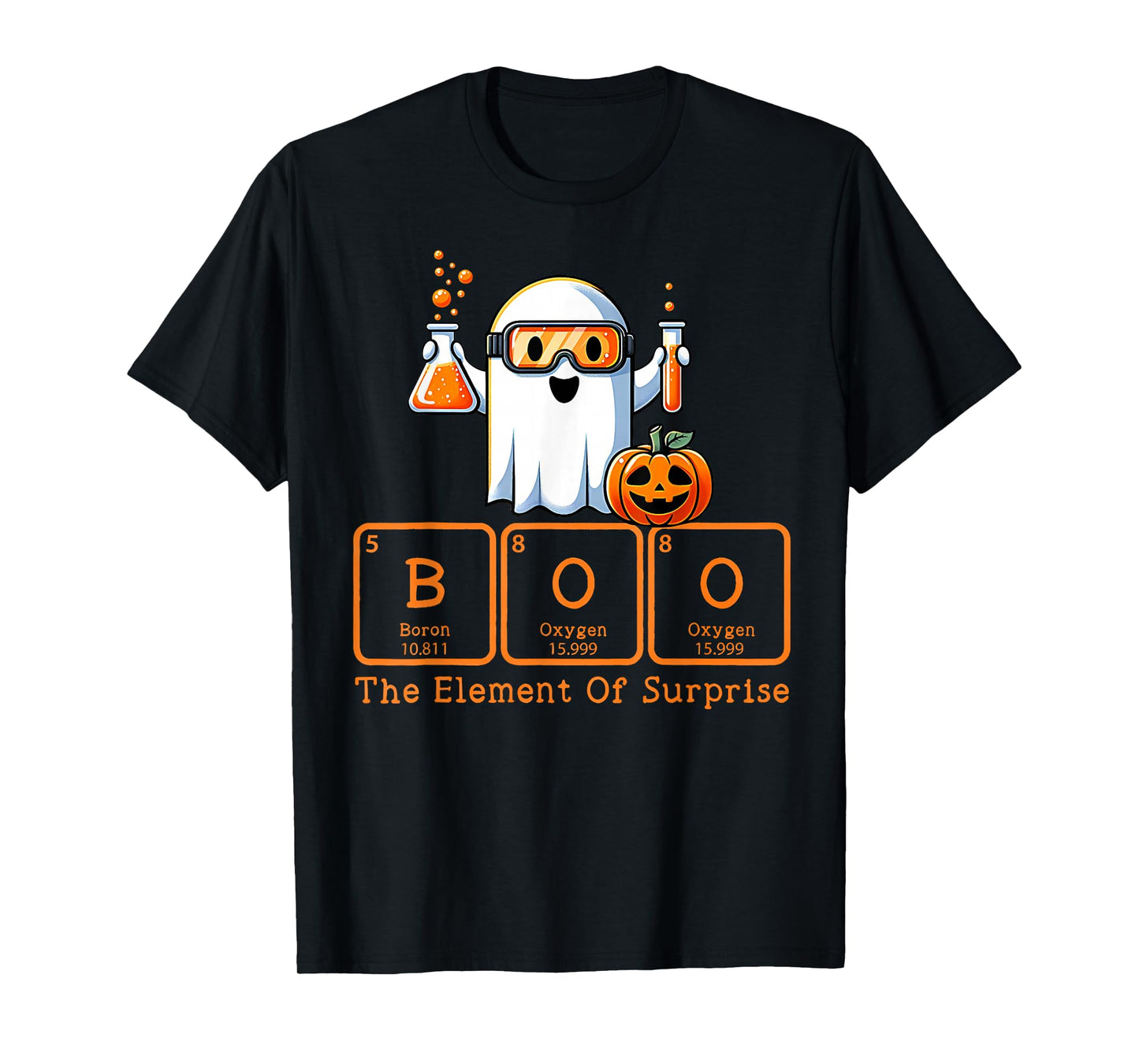 Chemistry Boo The Element of Surprise Cute Chemist Halloween T-Shirt