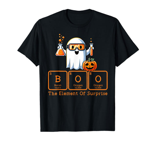 Chemistry Boo The Element of Surprise Cute Chemist Halloween T-Shirt