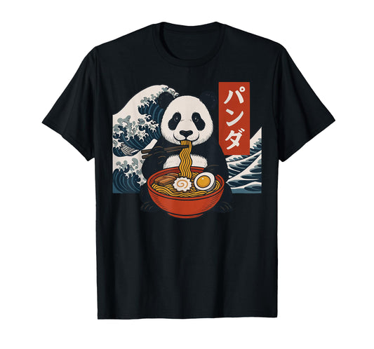 Anime Panda Eating Ramen Japanese Japan T-Shirt