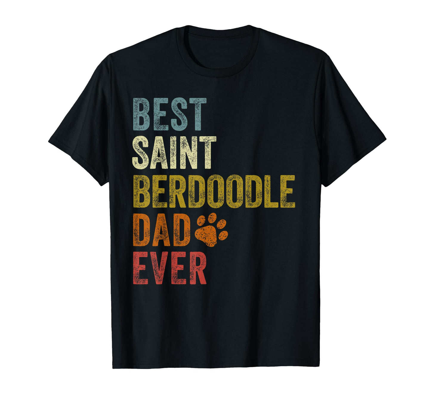 Retro Best Saint Berdoodle Dad Ever Dog Papa Father's Day T-Shirt for Men Women Girls Kids