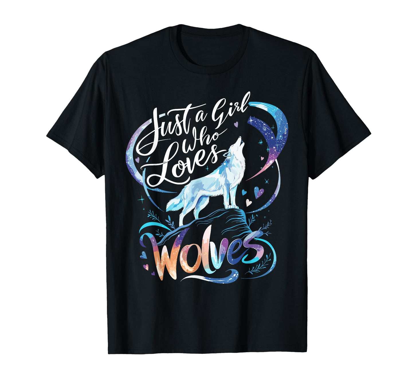 Cute Wolf Just a Girl Who Loves Wolves T-Shirt