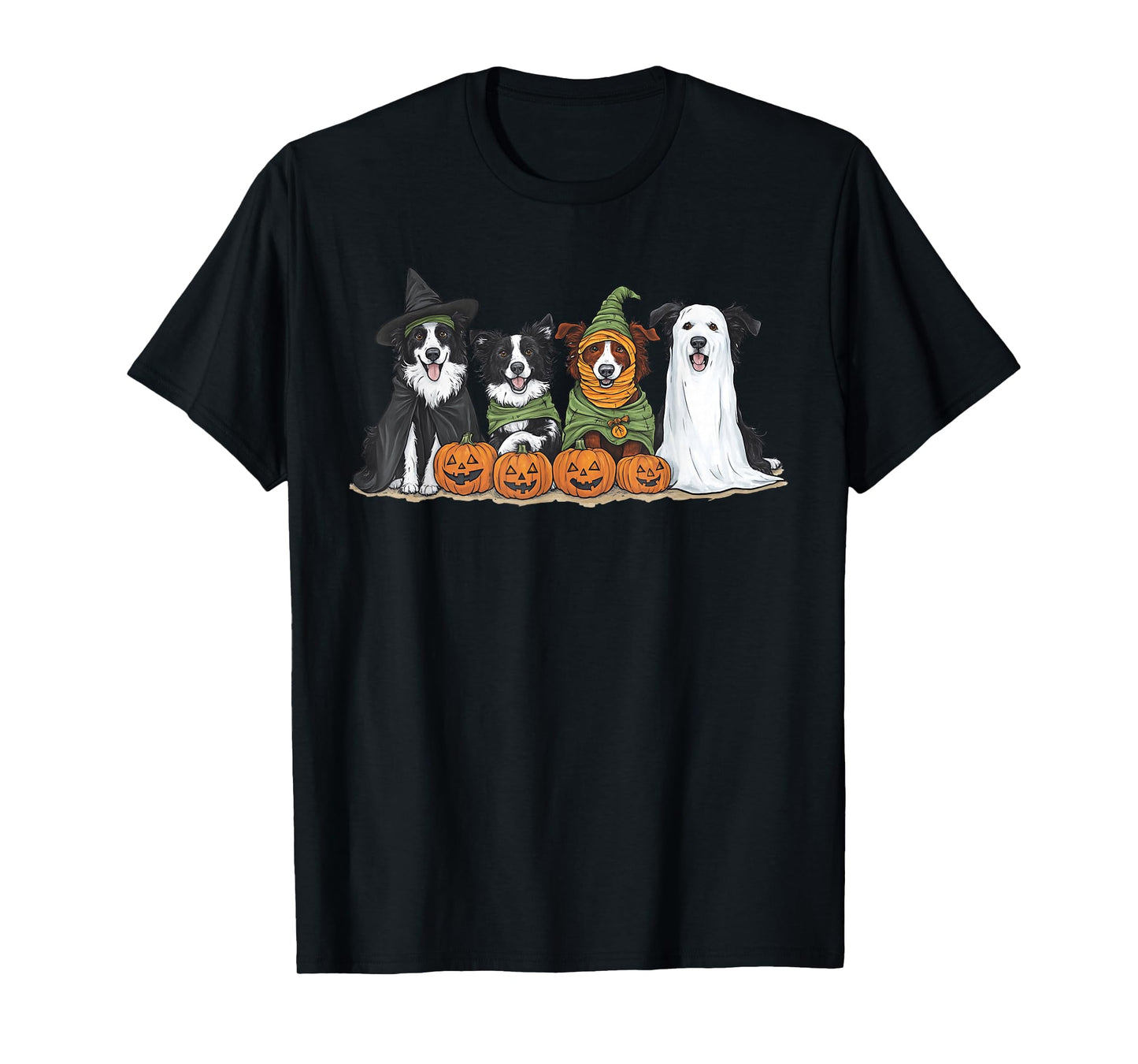 Cute Fall Border Collie Dog Owner Halloween T-Shirt