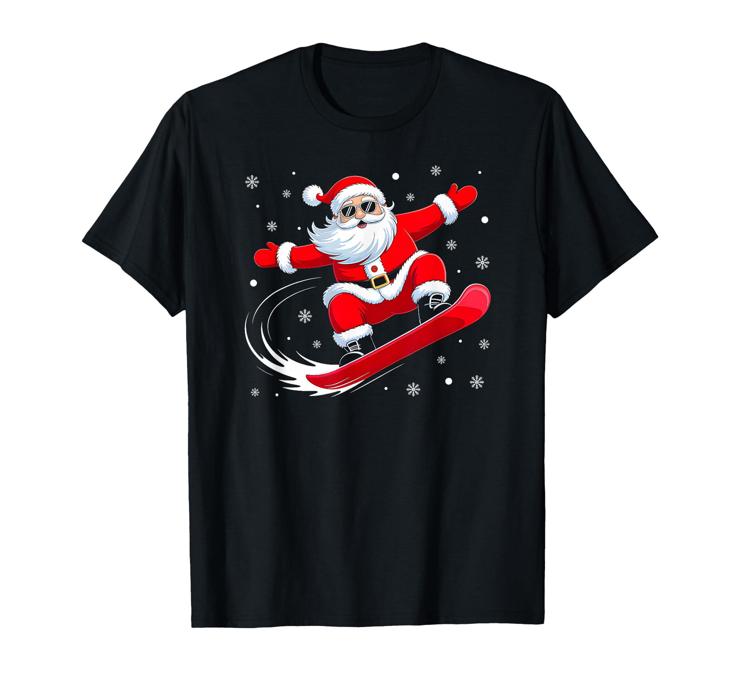 Santa Snowboarding Christmas Sports Design for Men Boys T-Shirt