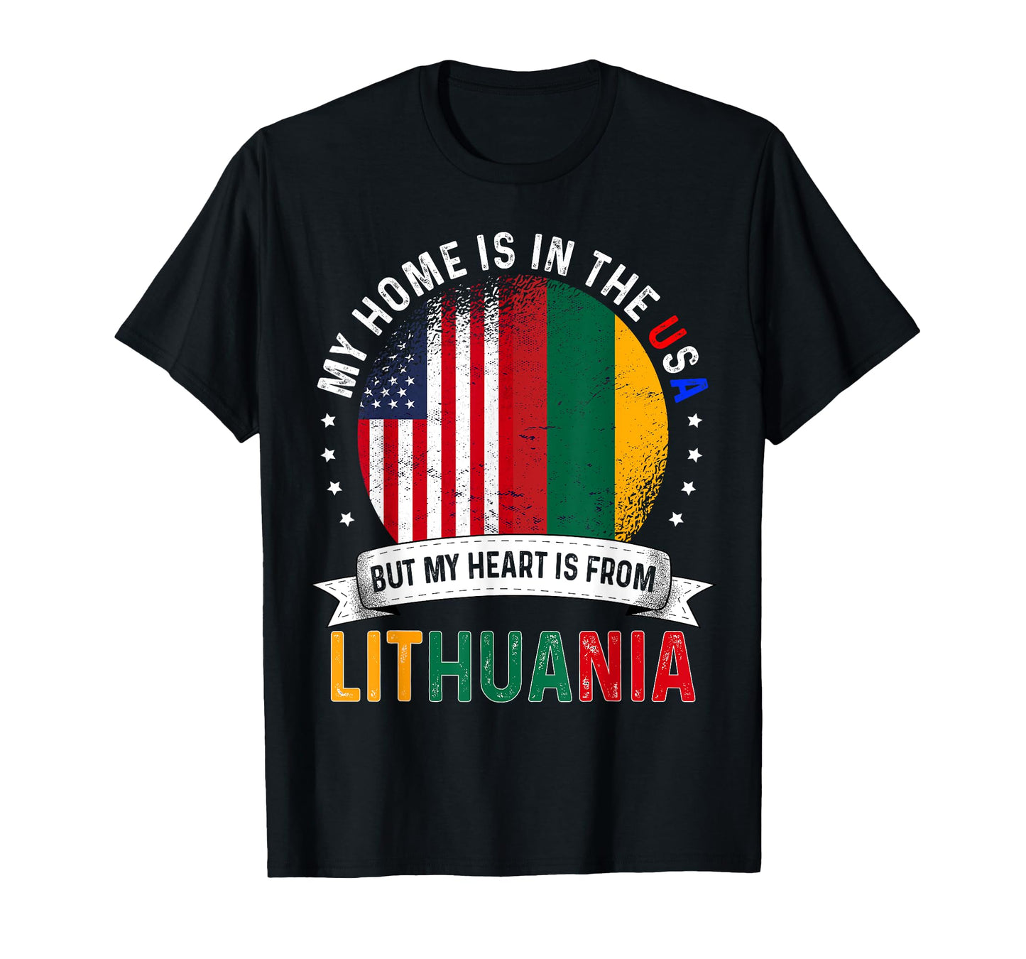 Lithuanian American Patriot Heart is from Lithuania Flag T-Shirt