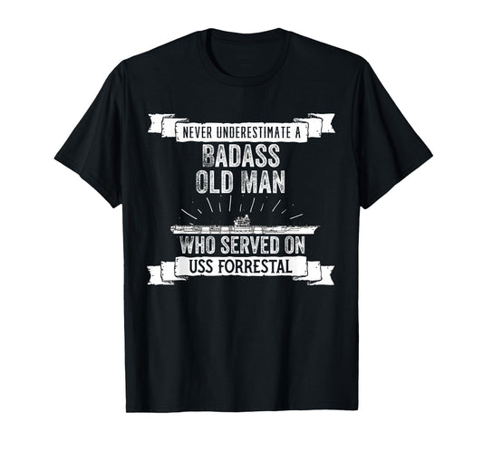 United States Military Aircraft Carrier Designs Never Underestimate USS Forrestal CV-59 Aircraft Carrier T-Shirt