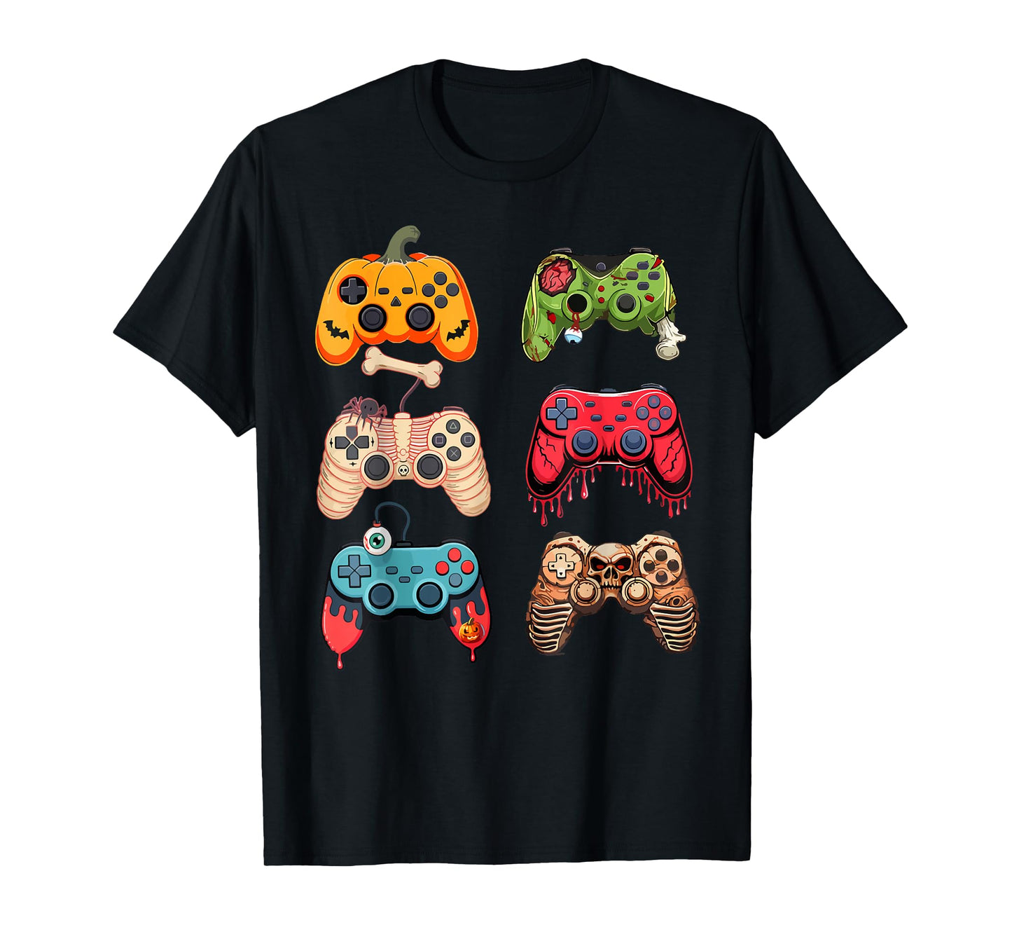 Halloween Skeleton Gamer Zombie Gaming Controllers Mummy T-Shirt